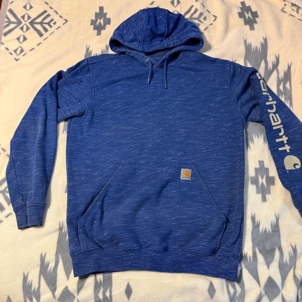 Carhartt Men's Loose Fit Graphic Sleeve Hoodie - Medium - Blue